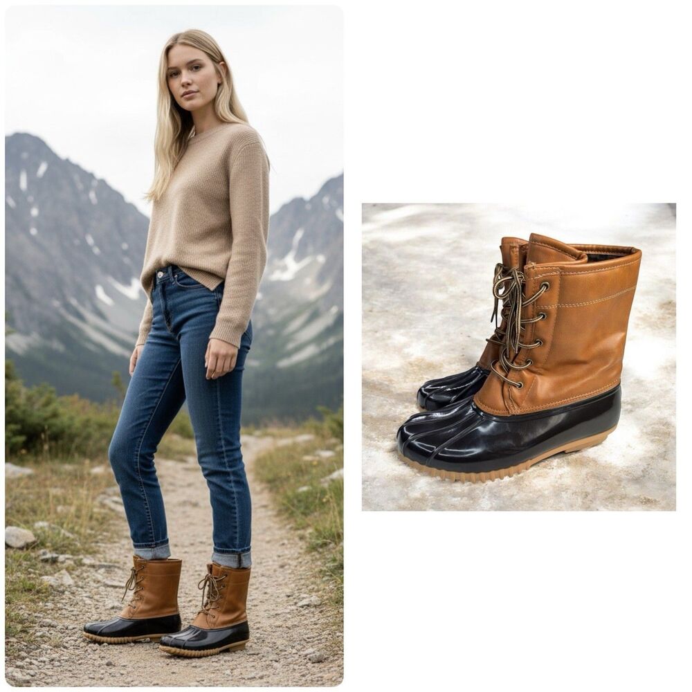Original Sporto Duck Boots Arianna Women’s Size 10 M Tan/Brown Rain Mud Outdoors